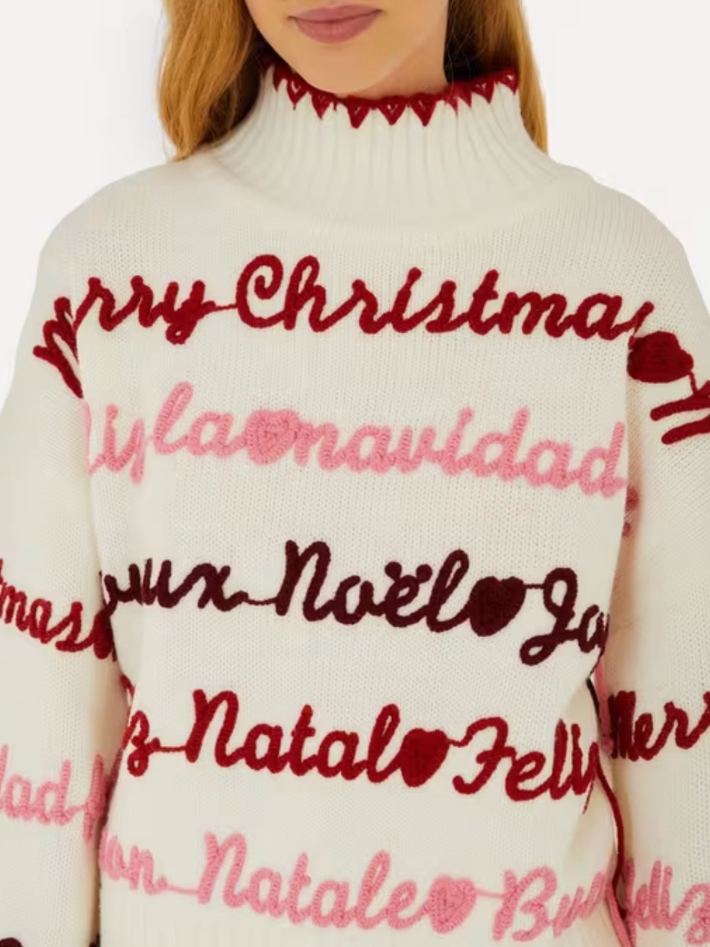 NWT FARM RIO Off-White Merry Christmas Knit Sweater, size S - Picture 2 of 7